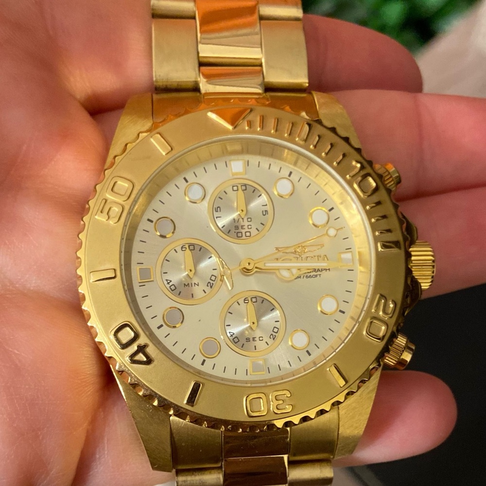 Invicta mens gold watch